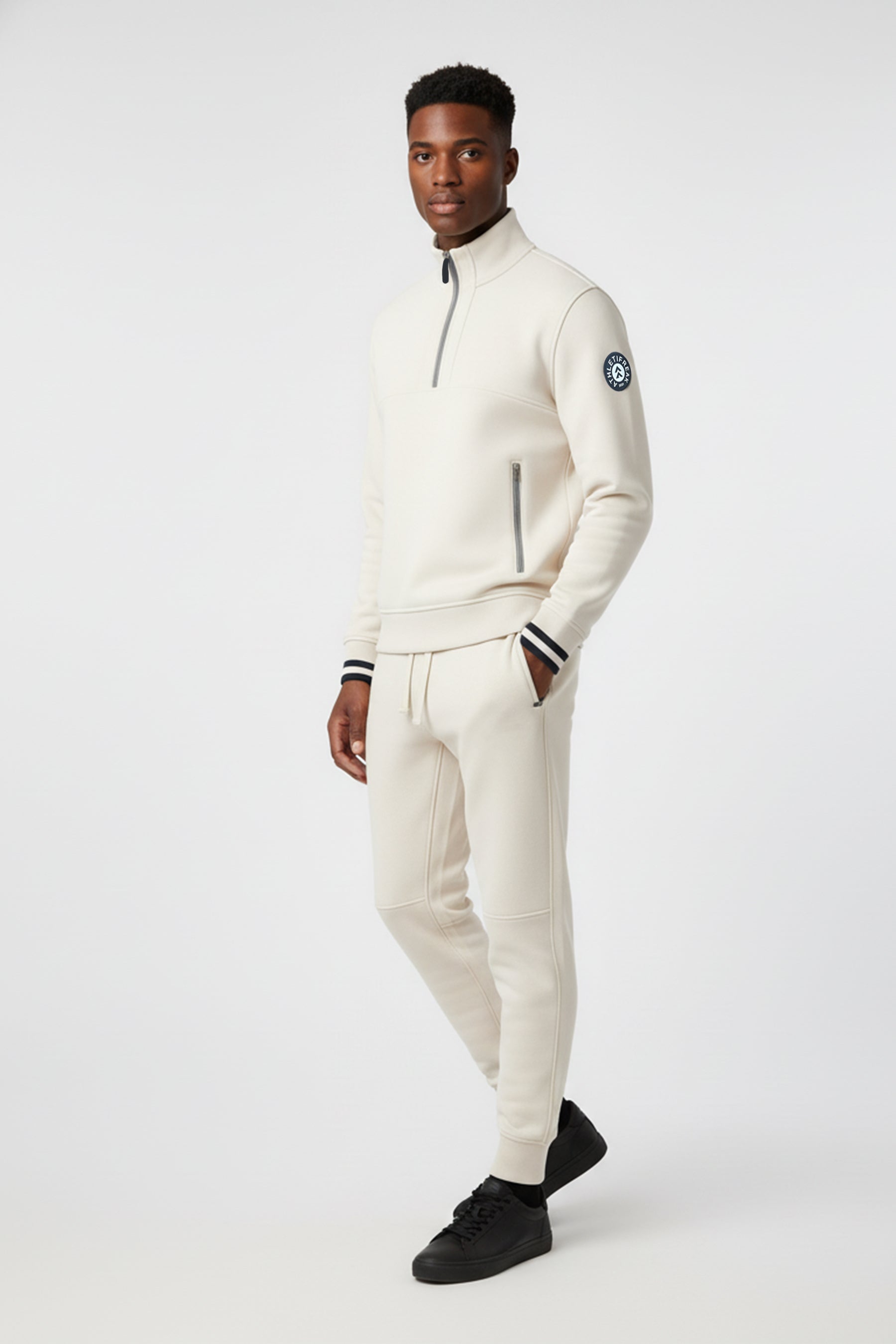 [ULTRALUX] 1/4 Zip Sweatshirt - Ivory-3