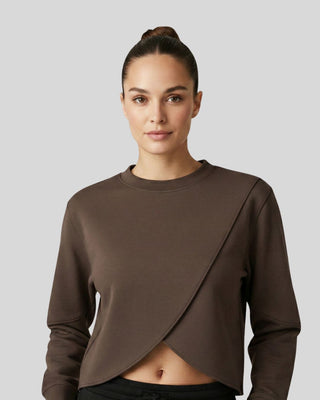 [ULTRALUX] Weekender Crossover Sweatshirt - Espresso