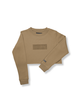 [ULTRALUX] Classic Crop Crew Sweatshirt - Latte