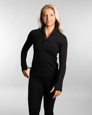 Athleltifreak's training half zip in black for women | Athleisure