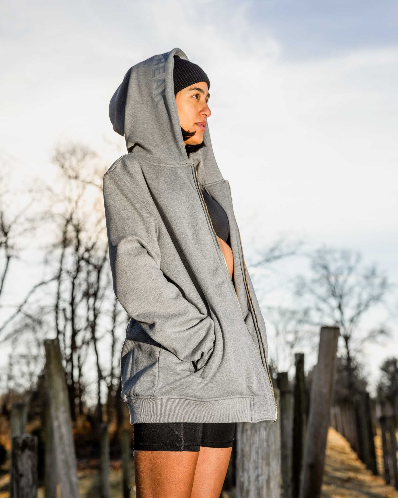 [ULTRALUX] Zip Up Hoodie - Heather Grey - Hoodie - Athletifreak | Athletic & Gym Wear, Athleisure