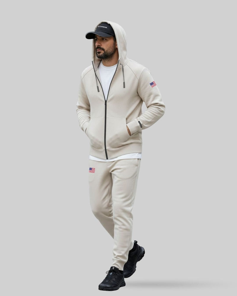 [AIRLUX] Team USA Full - Zip Hoodie - Stone - Full - Zip - Athletifreak | Athletic & Gym Wear, Athleisure