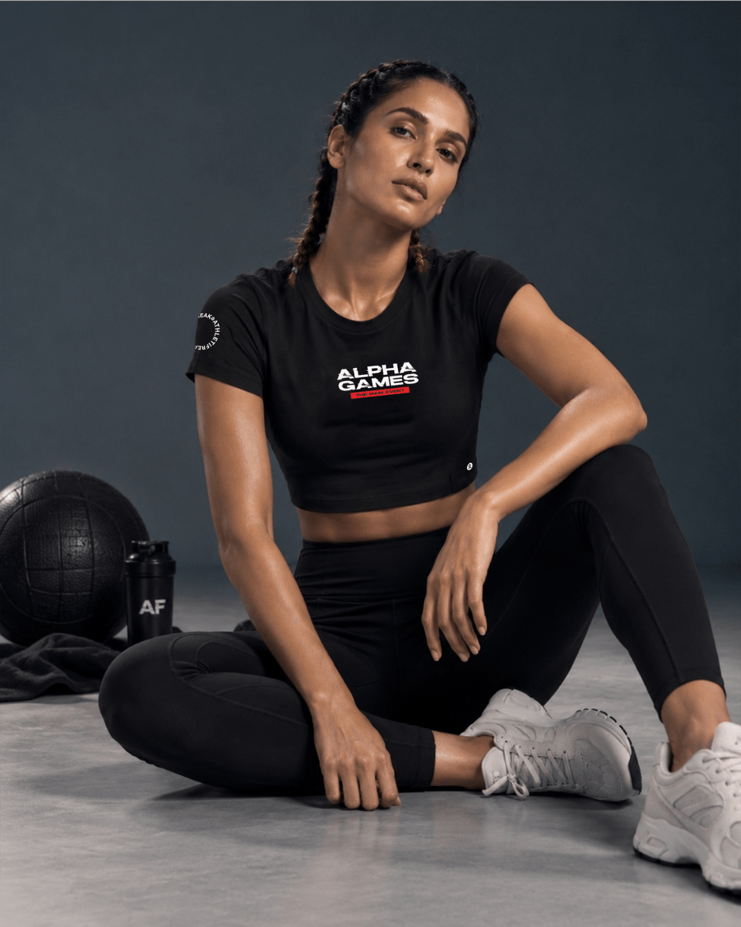 [AIRTECH] Alpha Games Training Crop Tee - Black - Tee - Athletifreak | Athletic & Gym Wear, Athleisure