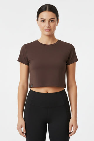 [ALWAYS ON] Crop Tee - Espresso - Tee - Athletifreak | Athletic & Gym Wear, Athleisure