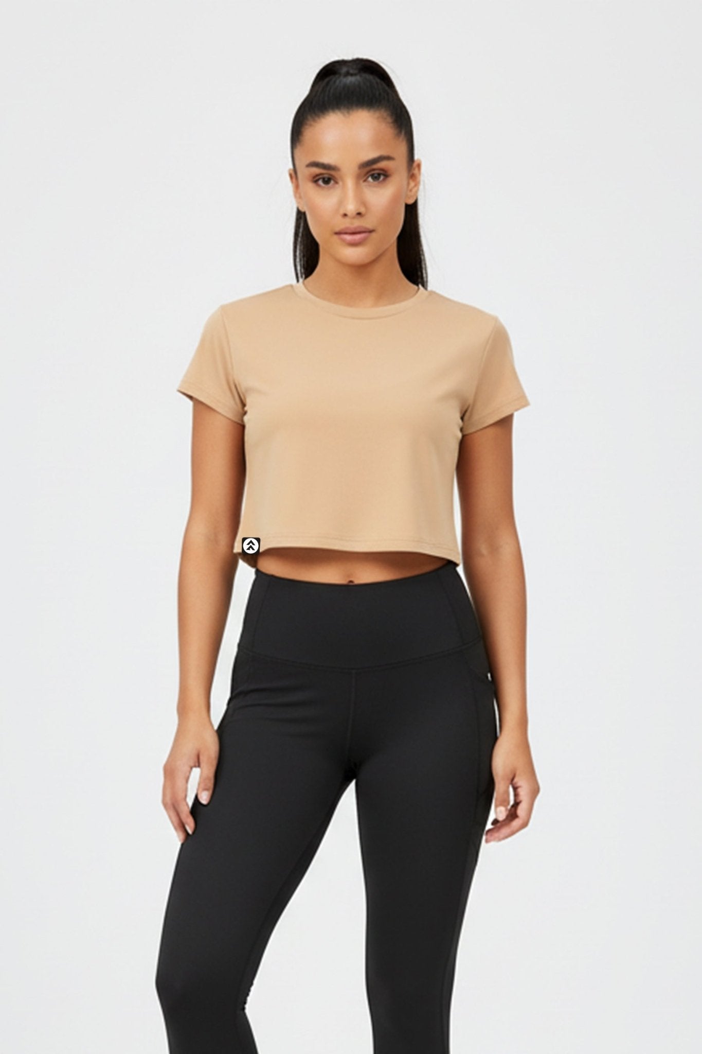 [ALWAYS ON] Crop Tee - Latte - Tee - Athletifreak | Athletic & Gym Wear, Athleisure