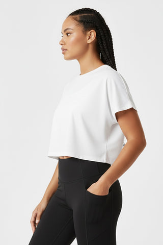 [ALWAYS ON] Crop Tee - White - Tee - Athletifreak | Athletic & Gym Wear, Athleisure