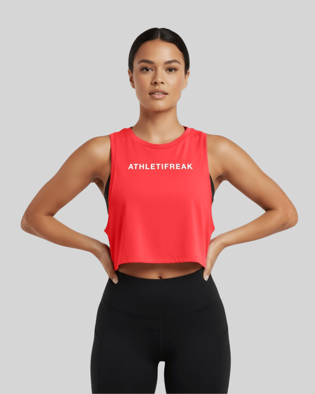 [ALWAYS ON] Powherful Crop Tank - Berry/White - Tank - Athletifreak | Athletic & Gym Wear, Athleisure