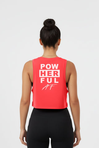 [ALWAYS ON] Powherful Crop Tank - Berry/White - Tank - Athletifreak | Athletic & Gym Wear, Athleisure