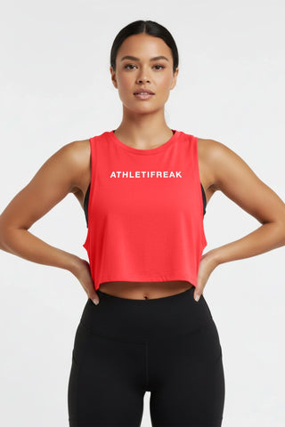 [ALWAYS ON] Powherful Crop Tank - Berry/White - Tank - Athletifreak | Athletic & Gym Wear, Athleisure