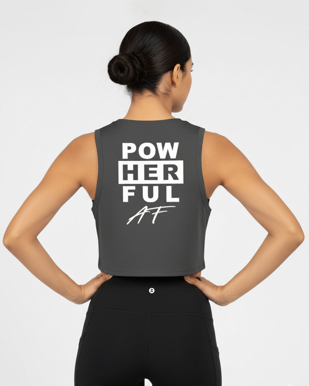 [ALWAYS ON] Powherful Crop Tank - Charcoal / White - Tank - Athletifreak | Athletic & Gym Wear, Athleisure