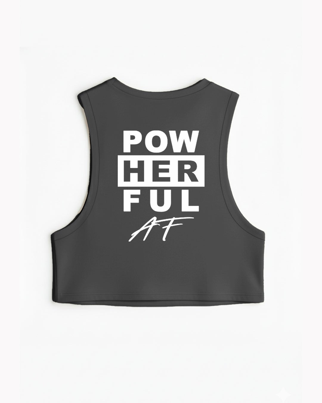 [ALWAYS ON] Powherful Crop Tank - Charcoal / White - Tank - Athletifreak | Athletic & Gym Wear, Athleisure