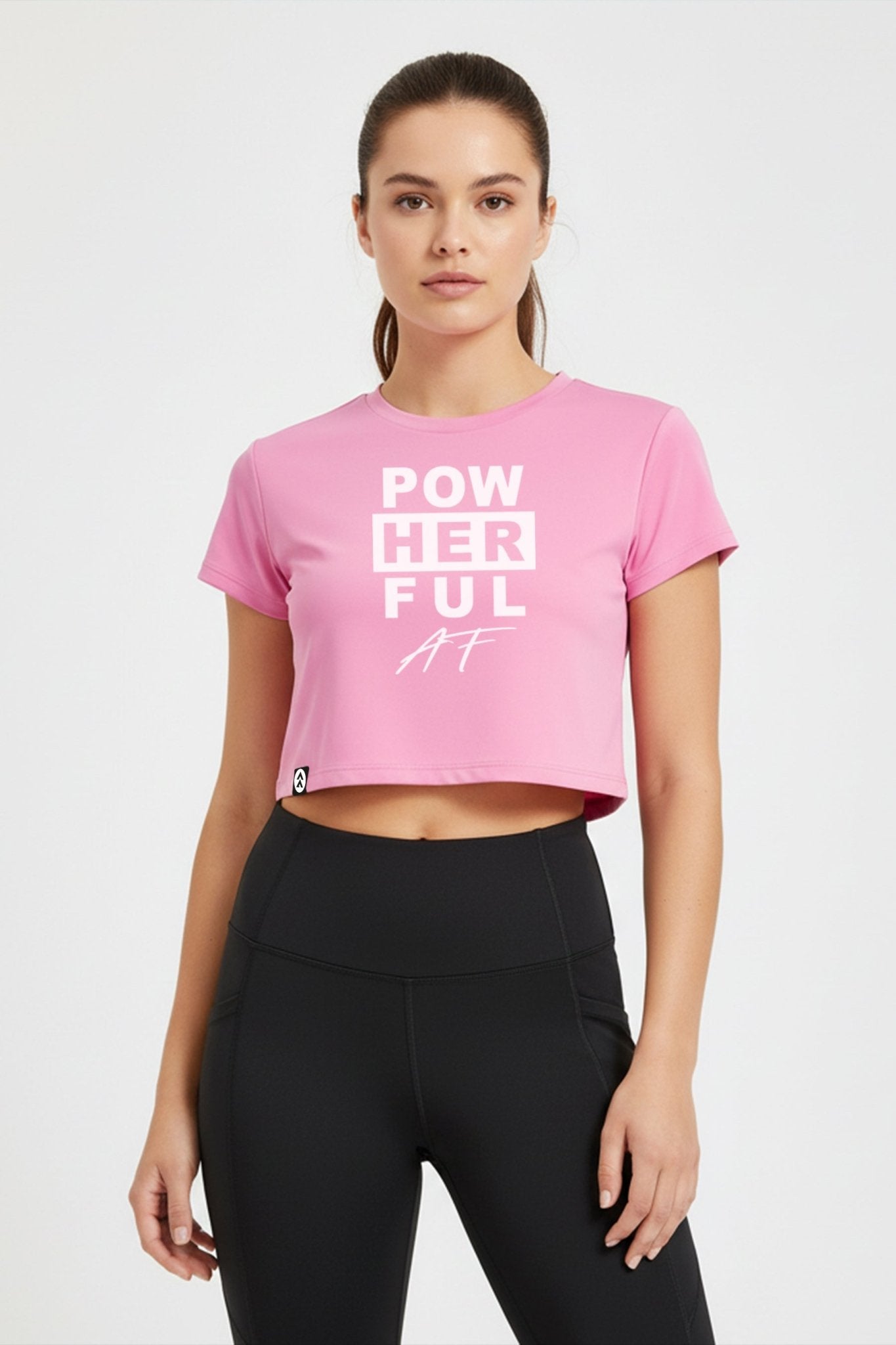 [ALWAYS ON] POWHERFUL Crop Tee - Blush - Tee - Athletifreak | Athletic & Gym Wear, Athleisure