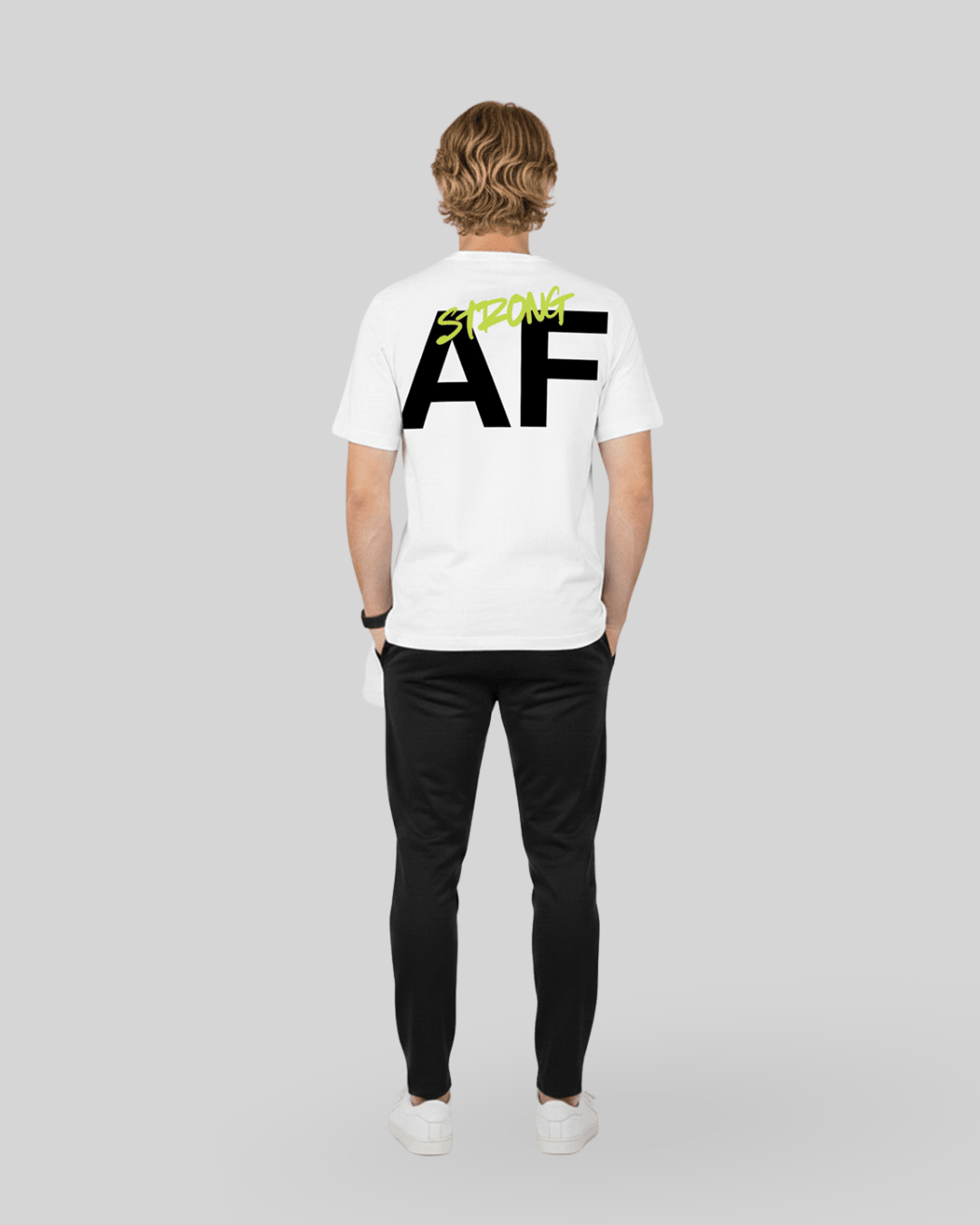 [ALWAYS ON] STRONG AF Tee - White / Dayglo - Tee - Athletifreak | Athletic & Gym Wear, Athleisure