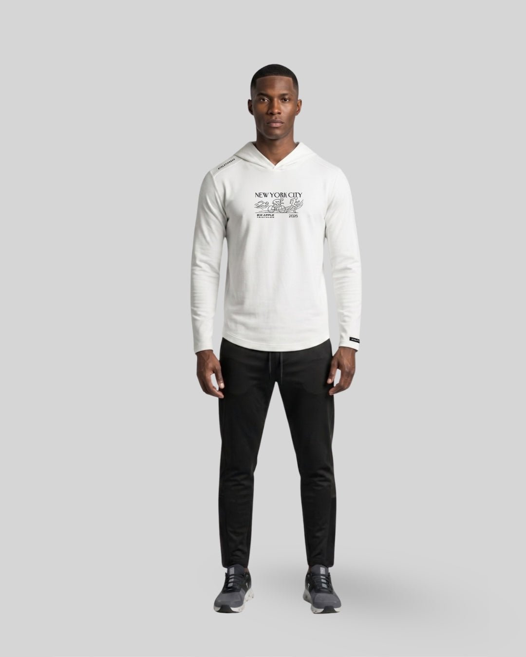 Big Apple Triathlon | [HYBRID] Tech Hoodie - White - Hoodie - Athletifreak | Athletic & Gym Wear, Athleisure