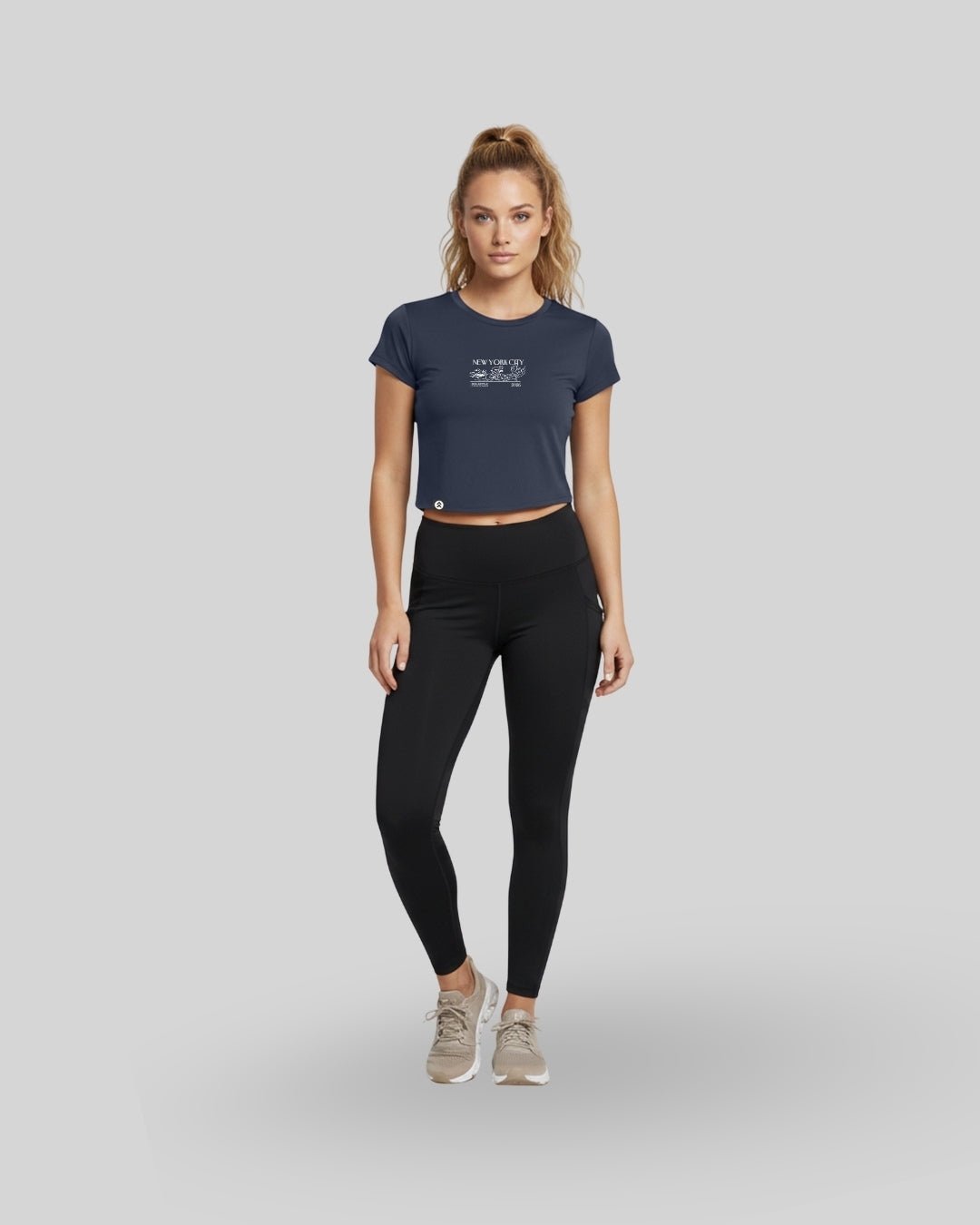 Big Apple Triathlon - [INFINITECH] Training Crop Tee - Navy - Tee - Athletifreak | Athletic & Gym Wear, Athleisure