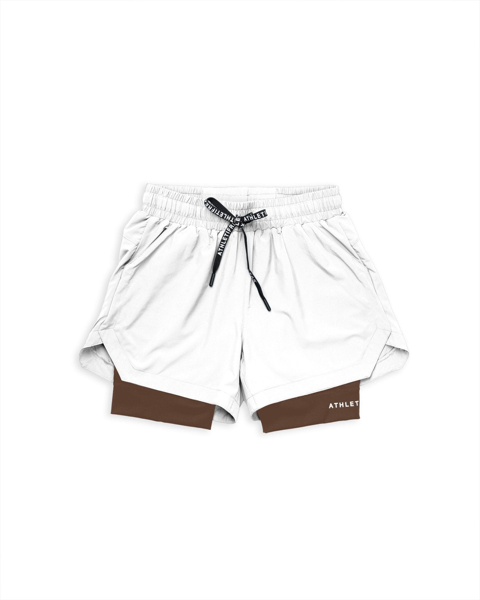 [CORE] Training Shorts 4" - White/Espresso. Preorder - Shorts - Athletifreak | Athletic & Gym Wear, Athleisure