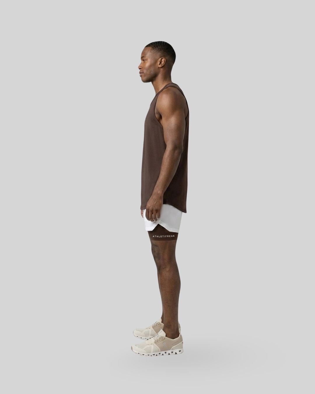 [CORE] Training Shorts 4" - White/Espresso - Shorts - Athletifreak | Athletic & Gym Wear, Athleisure