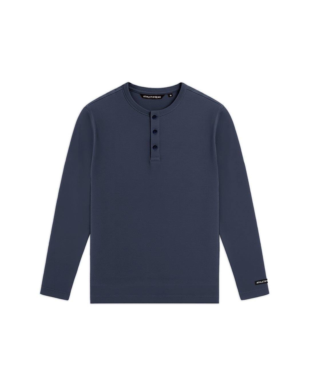 [HYBRID] Henley Long Sleeve - Navy - Tee - Athletifreak | Athletic & Gym Wear, Athleisure