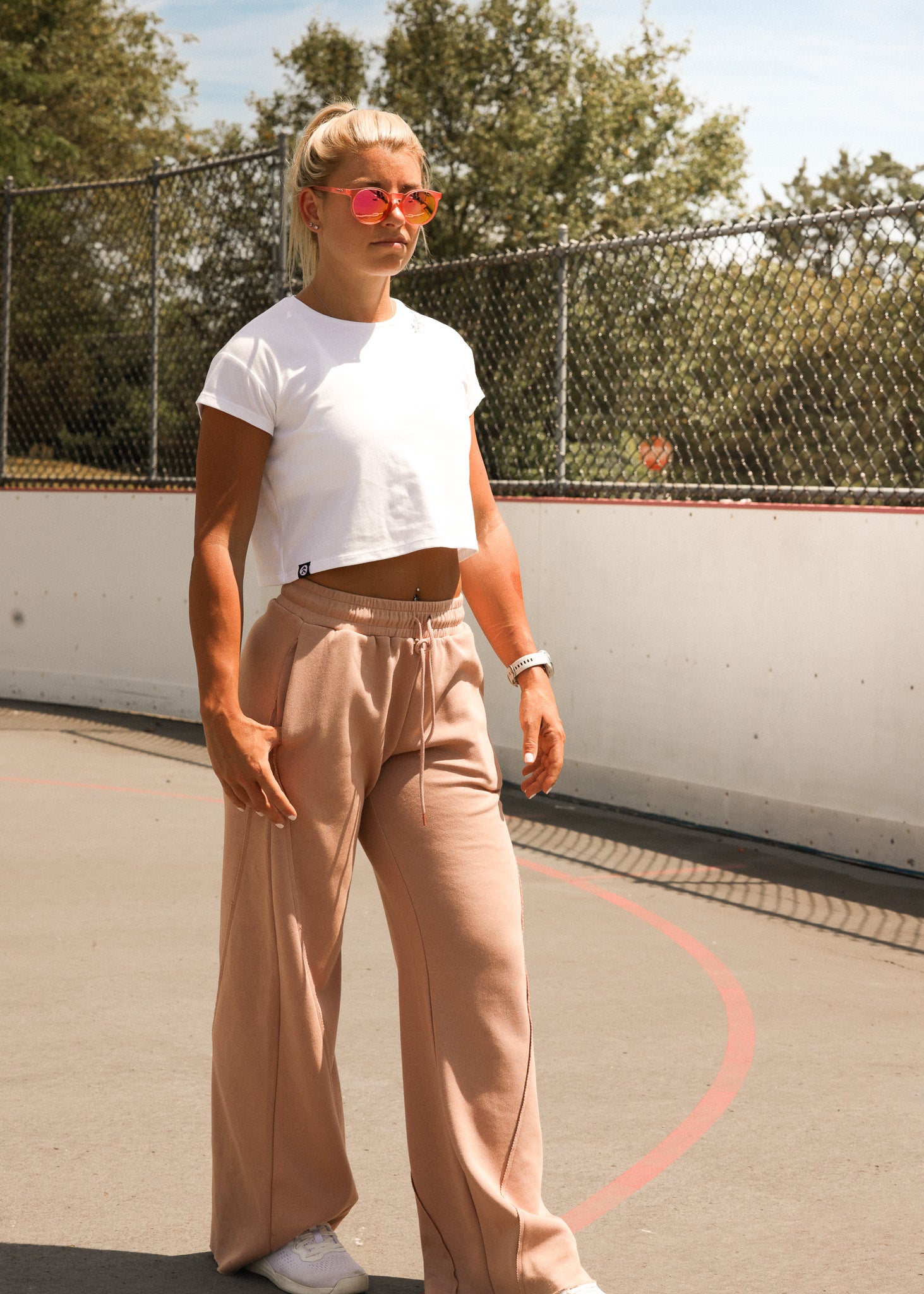 [HYBRID] Classic Crop Tee - Cloud - Tee - Athletifreak | Athletic & Gym Wear, Athleisure