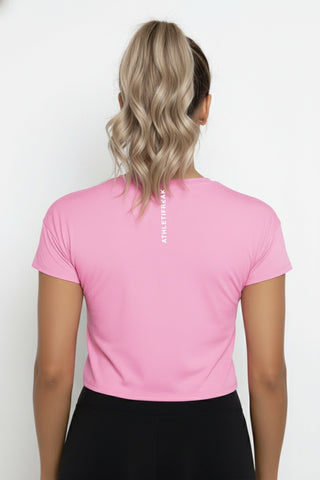 [INFINITECH] POWHERFUL Training Crop Tee - Blush - Tee - Athletifreak | Athletic & Gym Wear, Athleisure