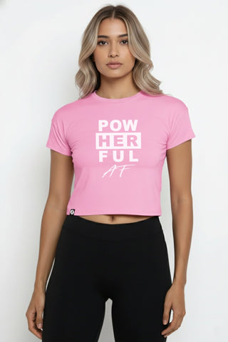 [INFINITECH] POWHERFUL Training Crop Tee - Blush - Tee - Athletifreak | Athletic & Gym Wear, Athleisure