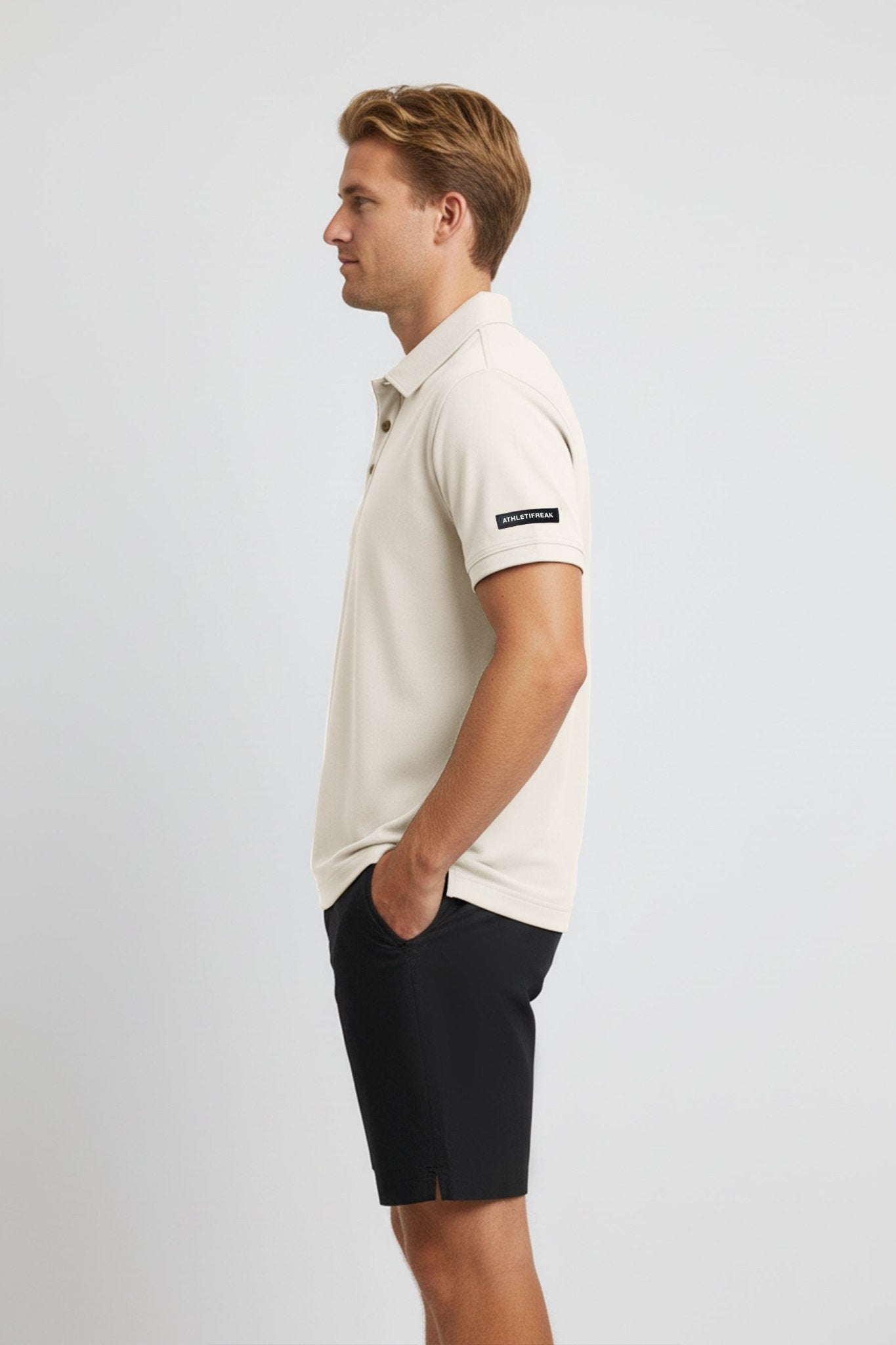 [INFINITECH] TECH POLO - Stone - Tee - Athletifreak | Athletic & Gym Wear, Athleisure
