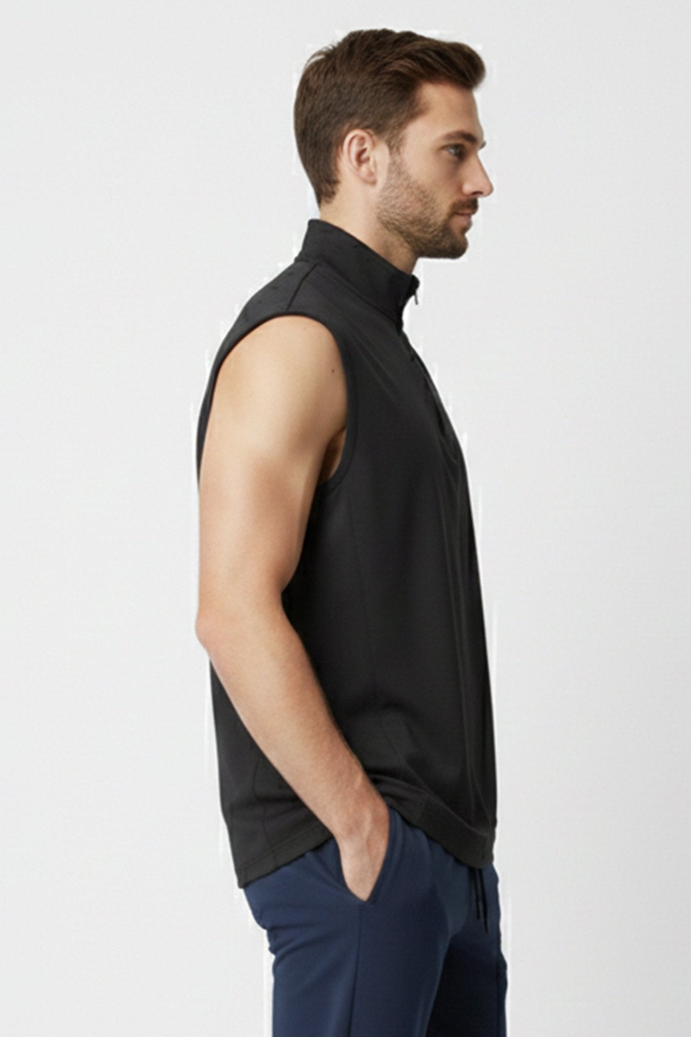[INFINITECH] Training 1/4 Zip Vest - Black - Quarter Zip - Athletifreak | Athletic & Gym Wear, Athleisure