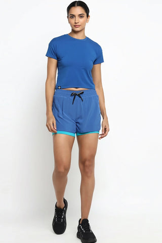 [INFINITECH] Training Crop Tee - Azul - Tee - Athletifreak | Athletic & Gym Wear, Athleisure