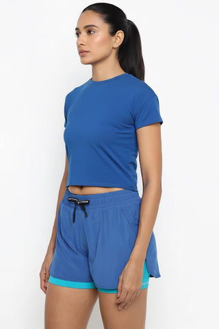 [INFINITECH] Training Crop Tee - Azul - Tee - Athletifreak | Athletic & Gym Wear, Athleisure