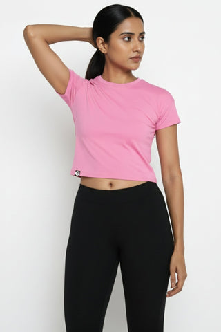 [INFINITECH] Training Crop Tee - Blush - Tee - Athletifreak | Athletic & Gym Wear, Athleisure