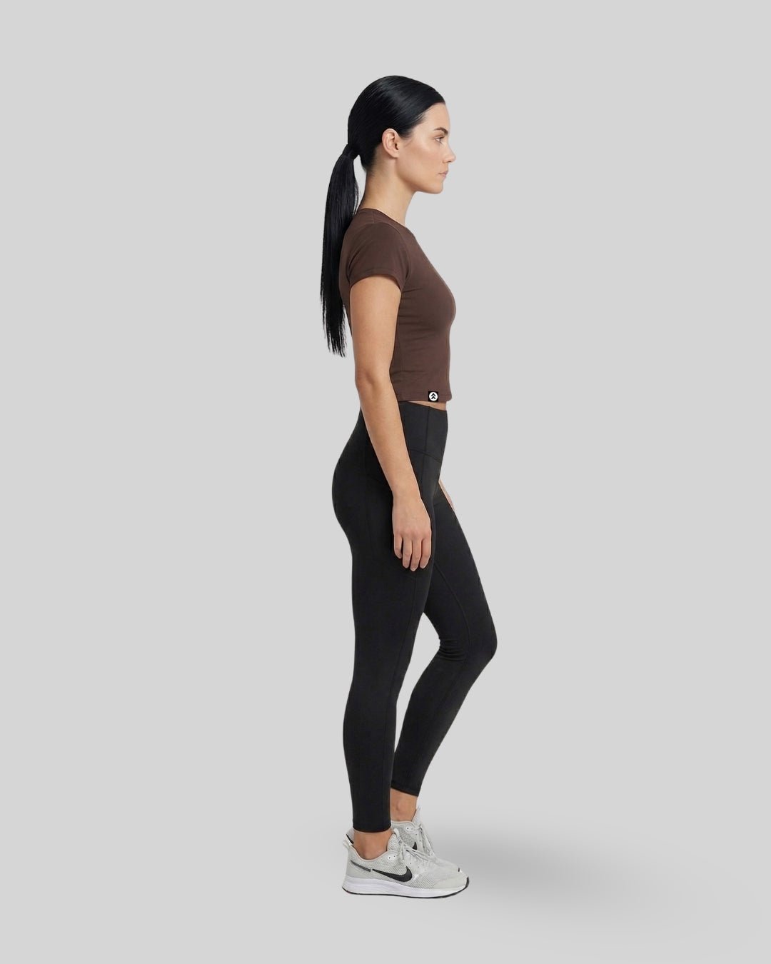 [INFINITECH] Training Crop Tee - Espresso - Tee - Athletifreak | Athletic & Gym Wear, Athleisure