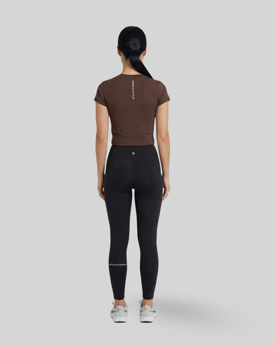 [INFINITECH] Training Crop Tee - Espresso - Tee - Athletifreak | Athletic & Gym Wear, Athleisure