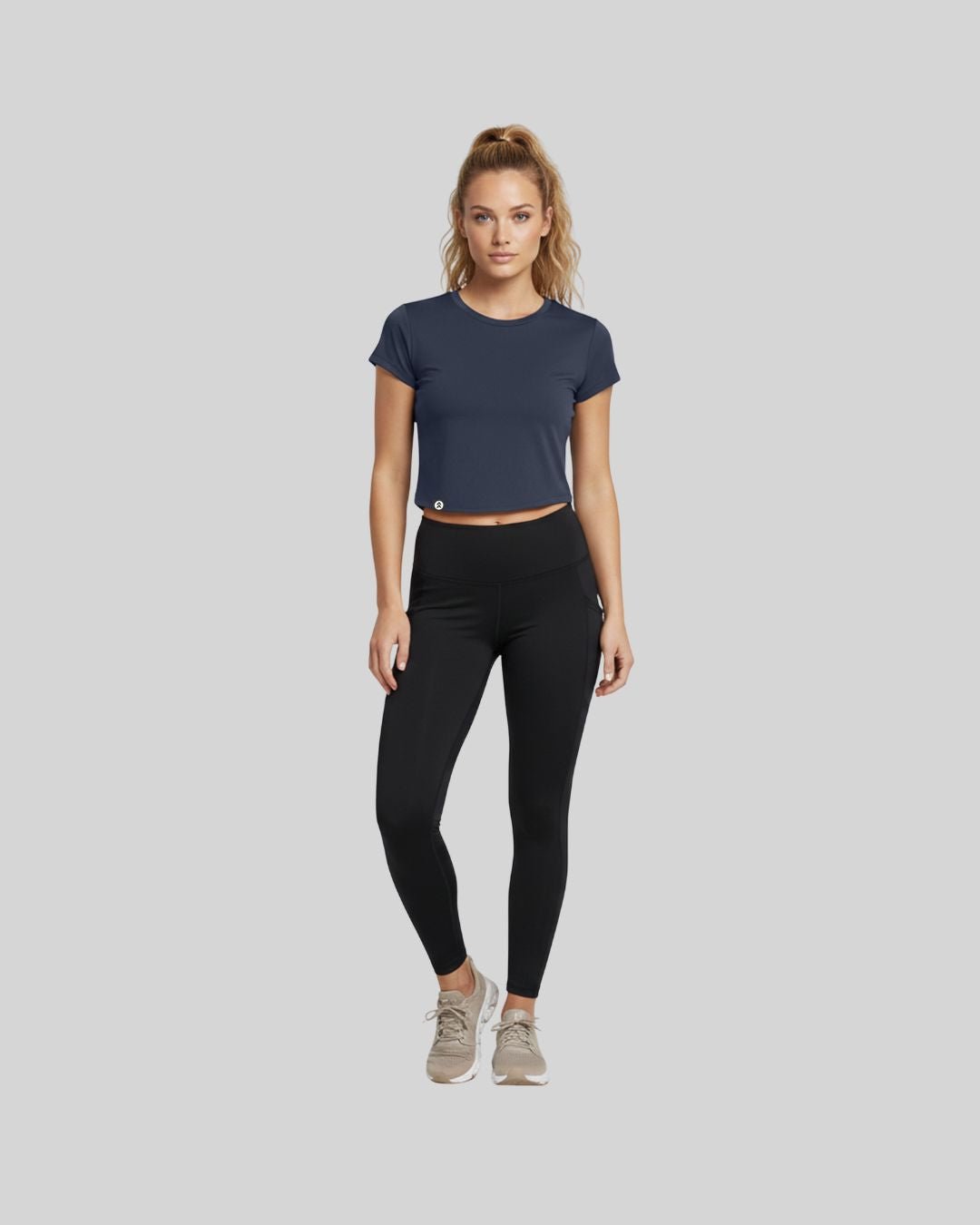 [INFINITECH] Training Crop Tee - Navy - Tee - Athletifreak | Athletic & Gym Wear, Athleisure