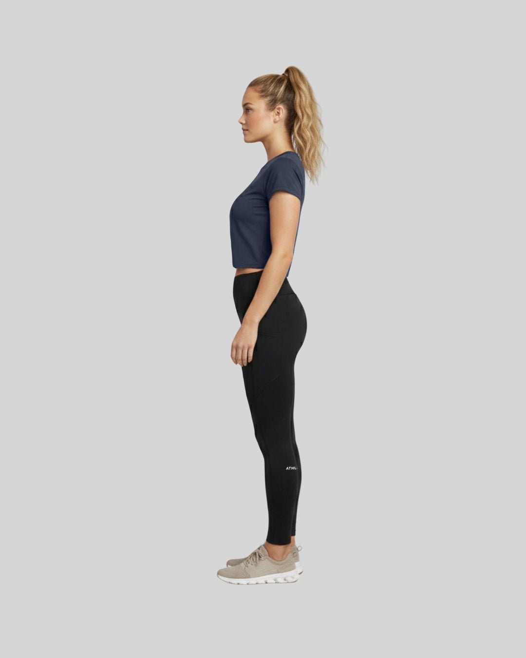 [INFINITECH] Training Crop Tee - Navy - Tee - Athletifreak | Athletic & Gym Wear, Athleisure