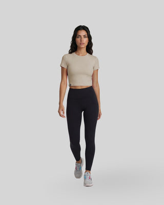 [INFINITECH] Training Crop Tee - Stone - Tee - Athletifreak | Athletic & Gym Wear, Athleisure