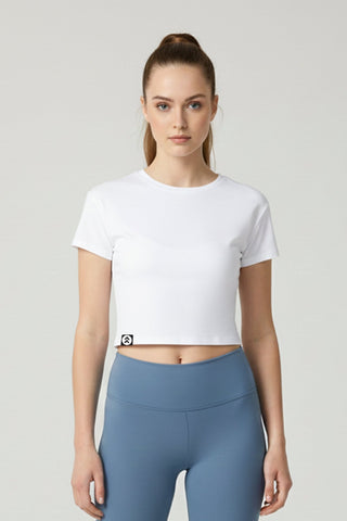 [INFINITECH] Training Crop Tee - White - Tee - Athletifreak | Athletic & Gym Wear, Athleisure