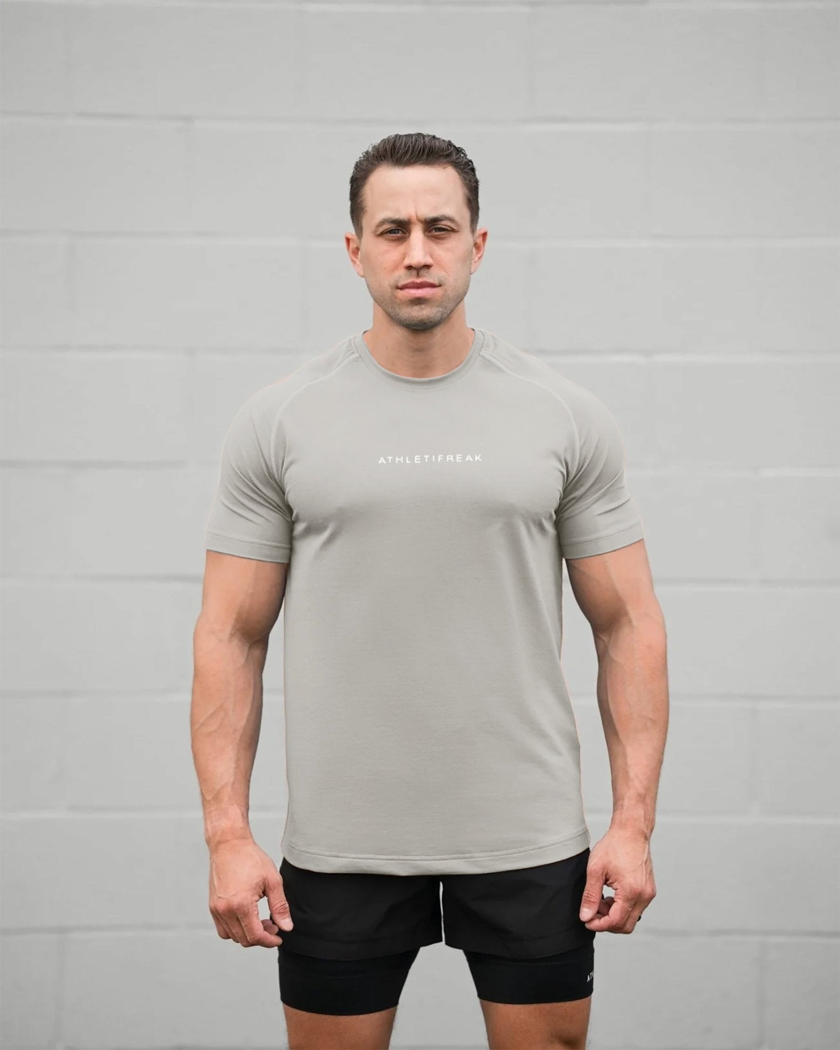 [INFINITECH] Training Tee - Stone - Tee - Athletifreak | Athletic & Gym Wear, Athleisure