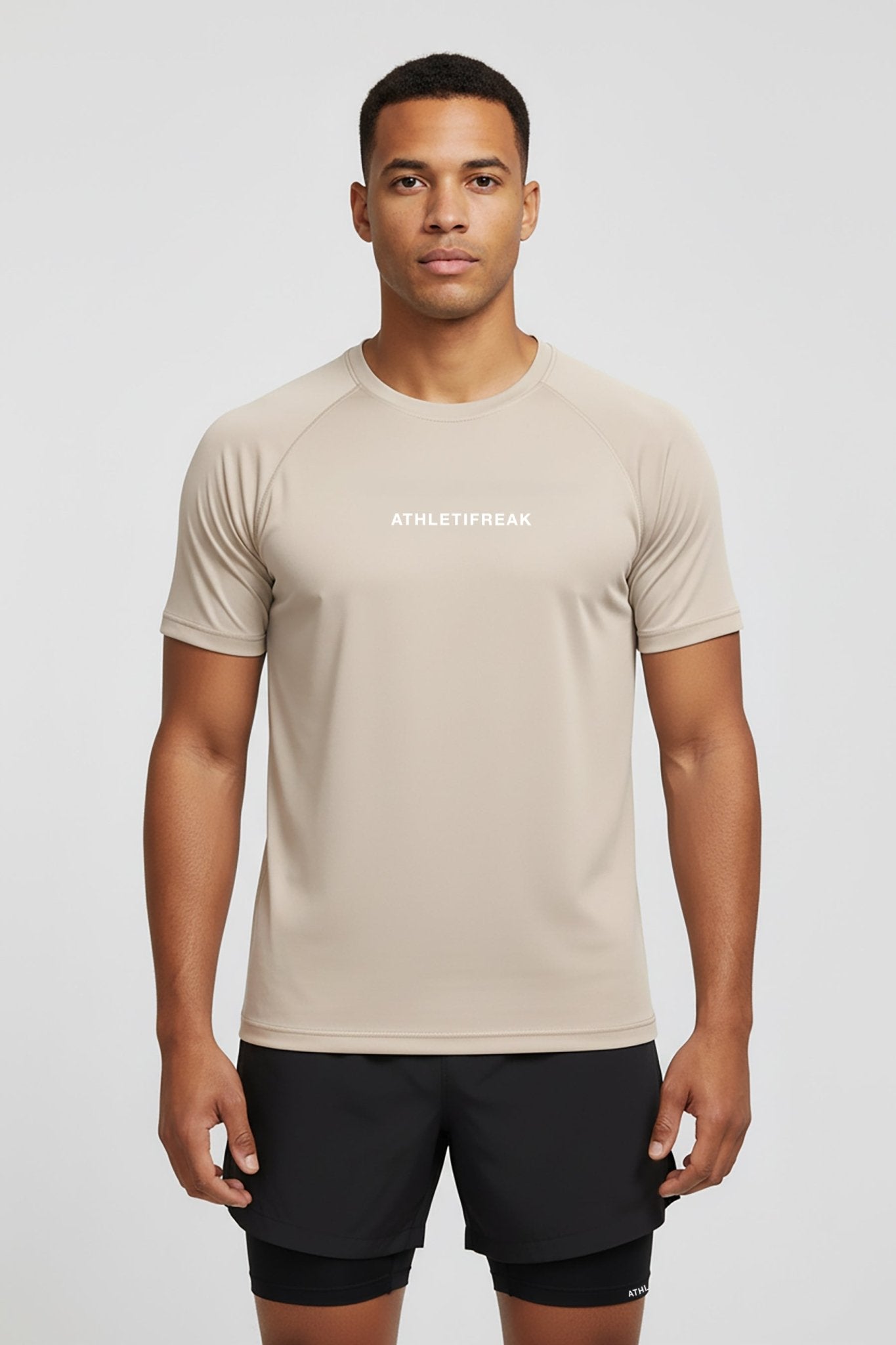 [INFINITECH] Training Tee - Stone - Tee - Athletifreak | Athletic & Gym Wear, Athleisure