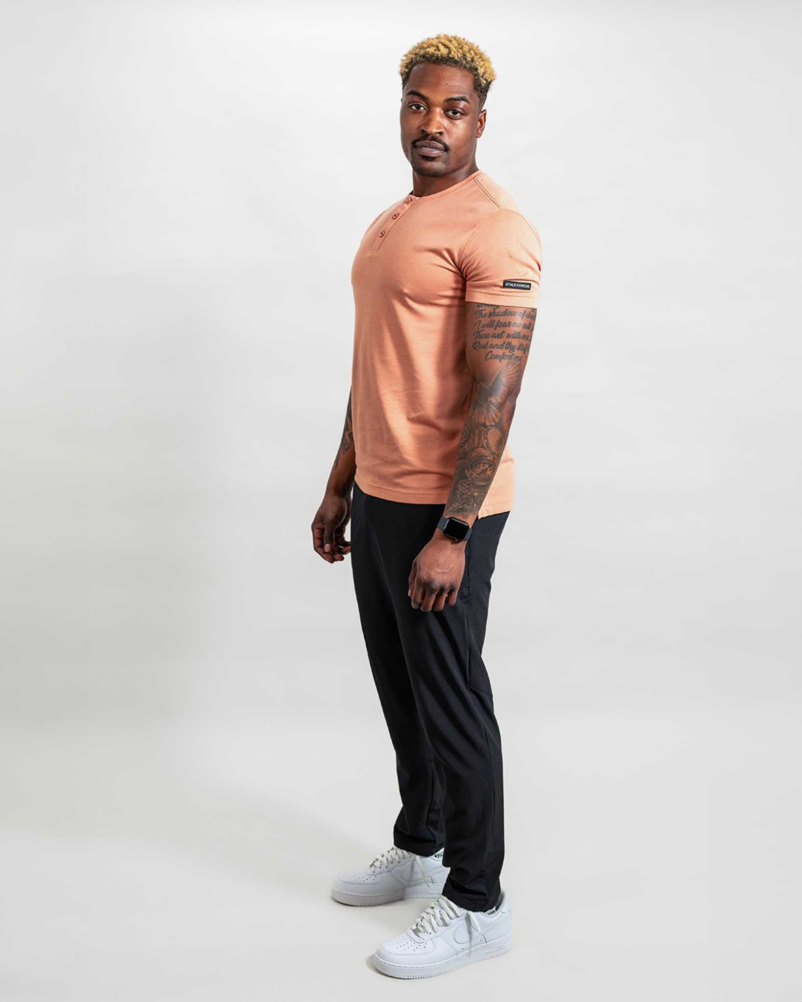 [HYBRID] Henley Cruise - Clay - Tee - Athletifreak | Athletic & Gym Wear, Athleisure