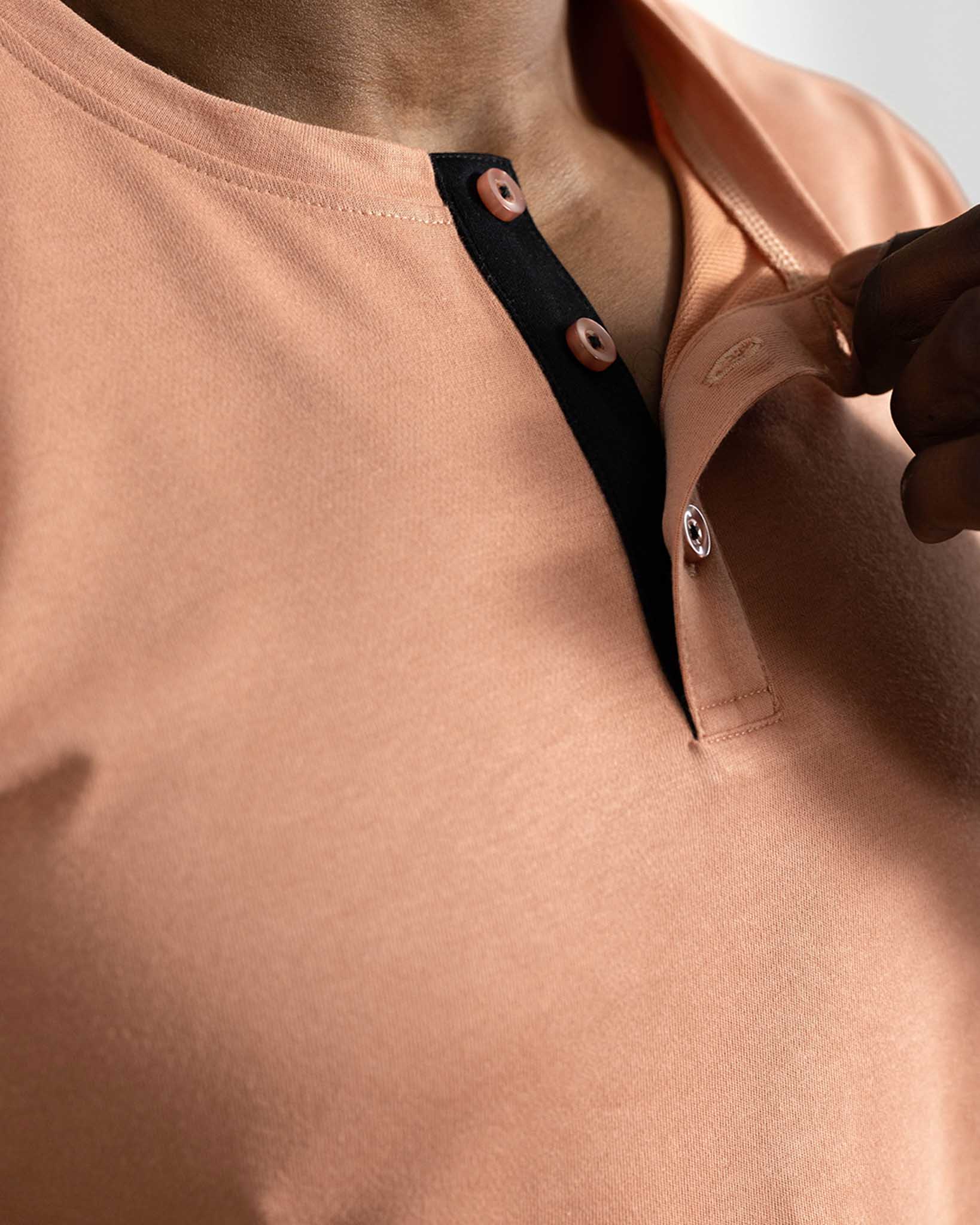 [HYBRID] Henley Cruise - Clay - Tee - Athletifreak | Athletic & Gym Wear, Athleisure