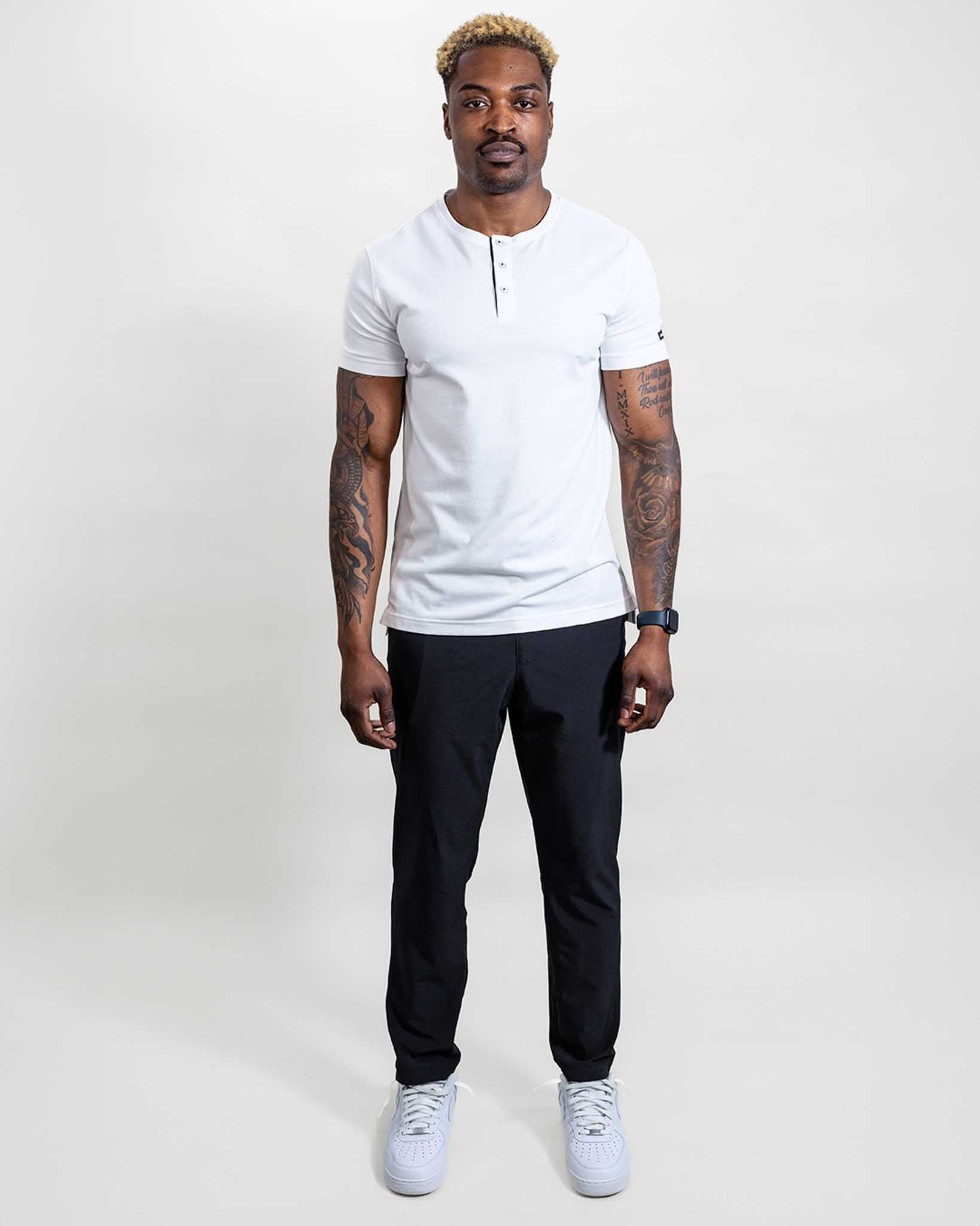 [HYBRID] Henley Cruise - White - Tee - Athletifreak | Athletic & Gym Wear, Athleisure