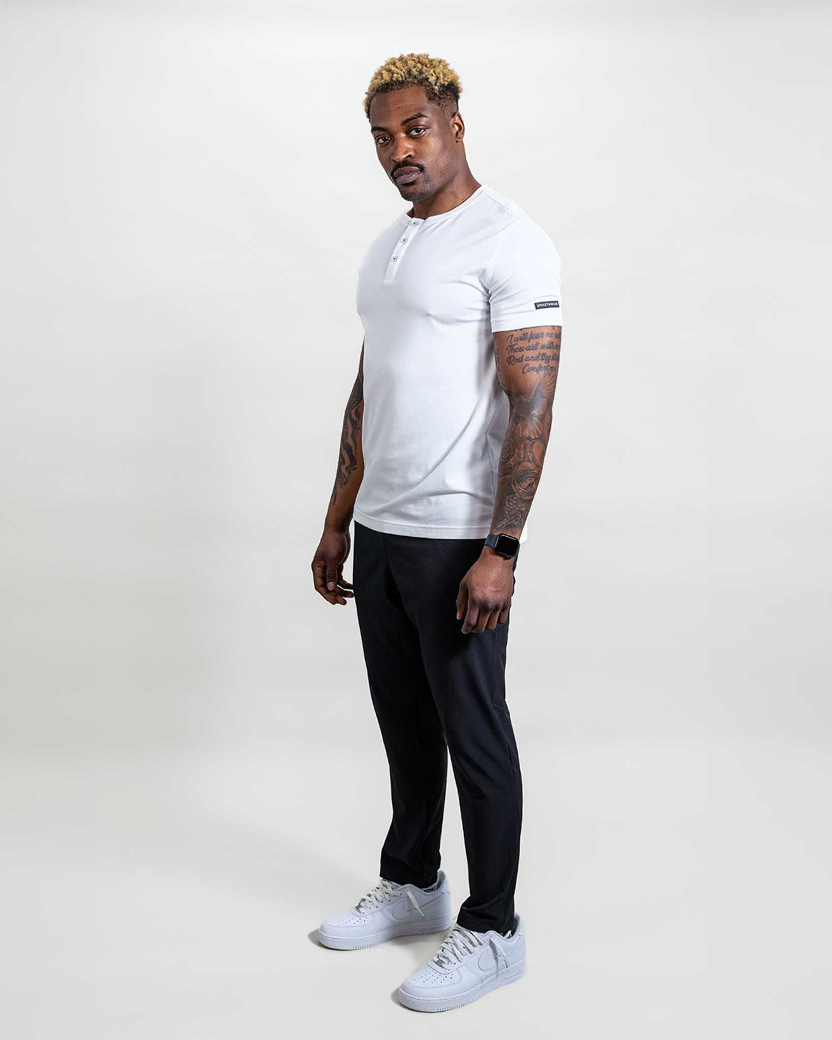 [HYBRID] Henley Cruise - White - Tee - Athletifreak | Athletic & Gym Wear, Athleisure