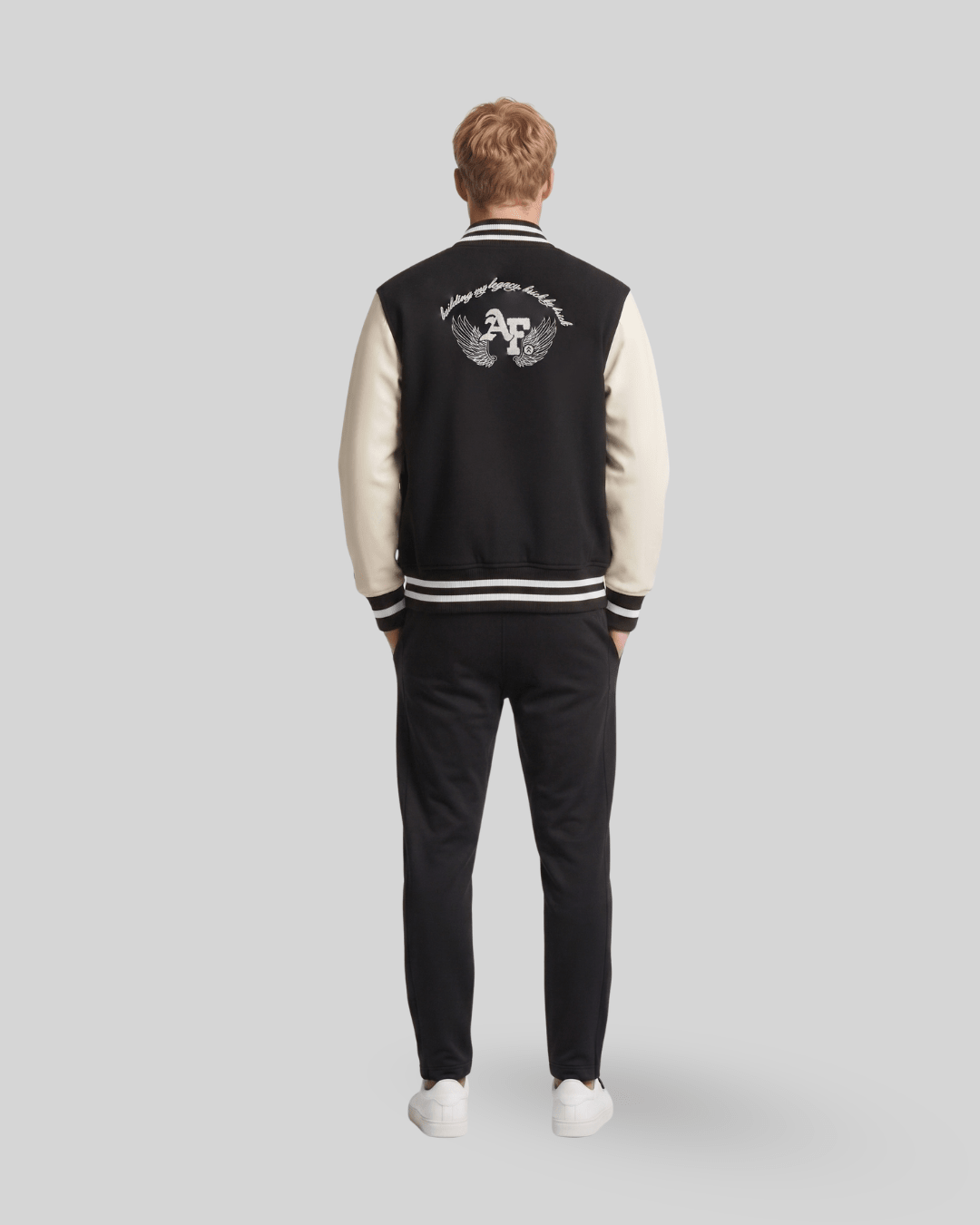Men's Letterman Jacket - Black - Jacket - Athletifreak | Athletic & Gym Wear, Athleisure