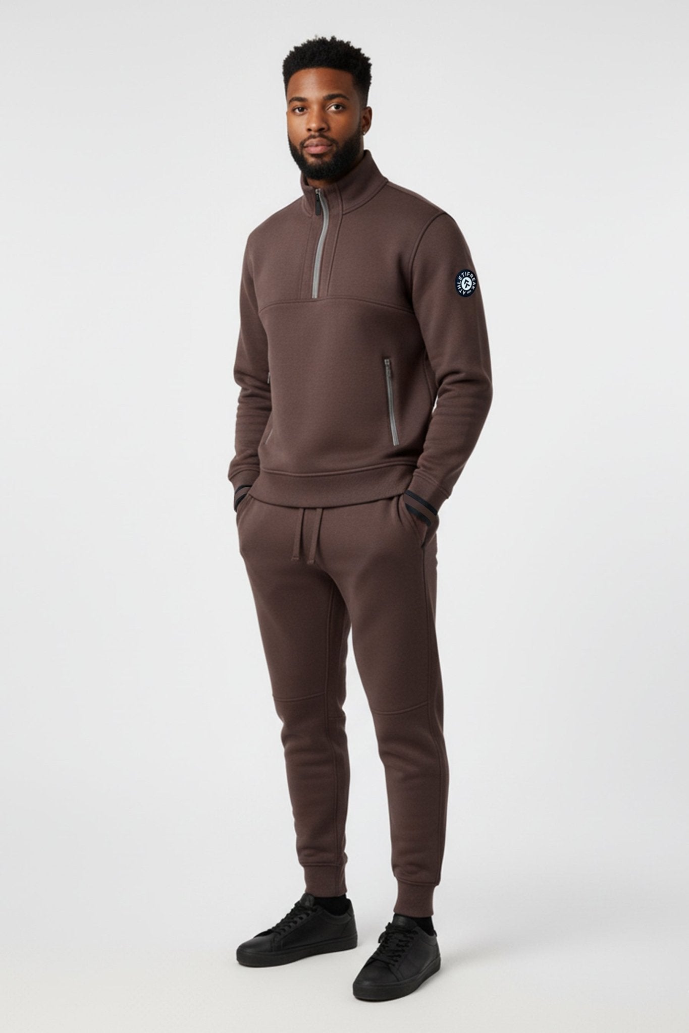 [ULTRALUX] 1/4 Zip Sweatshirt - Espresso - Jacket - Athletifreak | Athletic & Gym Wear, Athleisure