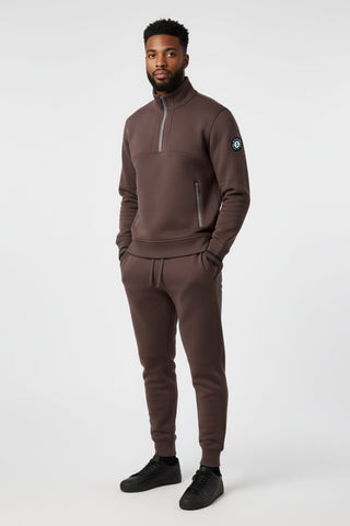 [ULTRALUX] 1/4 Zip Sweatshirt - Espresso - Jacket - Athletifreak | Athletic & Gym Wear, Athleisure