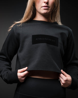 [ULTRALUX] Classic Crop Crew Sweatshirt - Black