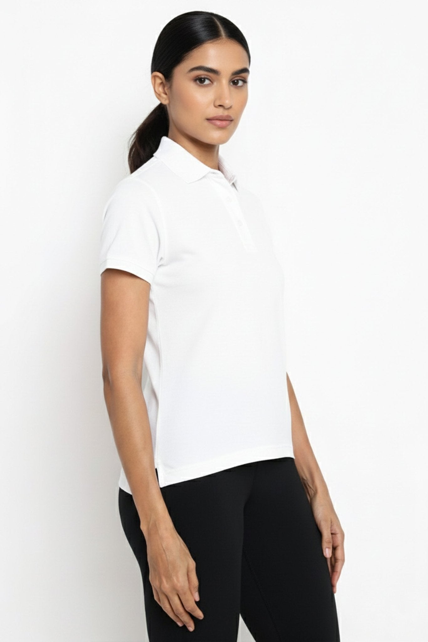 Women's [INFINITECH] Tech Polo - White - Tee - Athletifreak | Athletic & Gym Wear, Athleisure