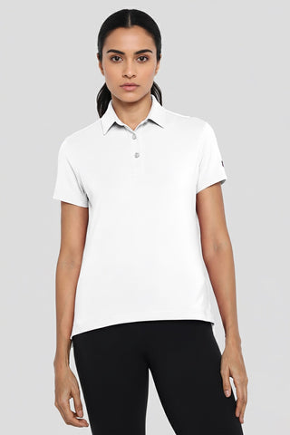 Women's [INFINITECH] Tech Polo - White - Tee - Athletifreak | Athletic & Gym Wear, Athleisure