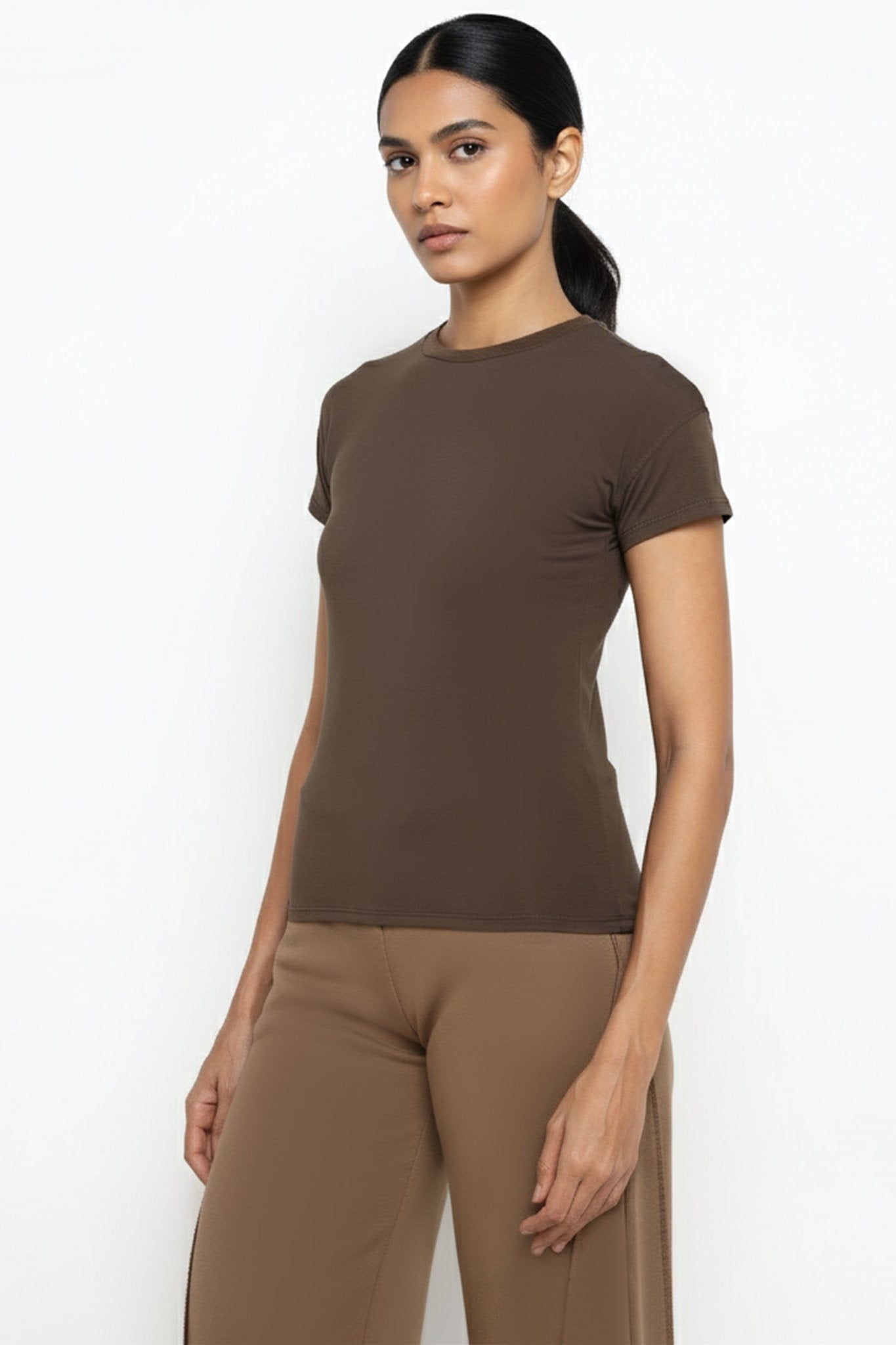 Women's [INFINITECH] Training Tee - Espresso - Tee - Athletifreak | Athletic & Gym Wear, Athleisure