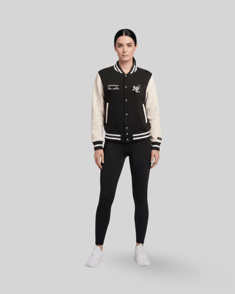 Women's Letterman Jacket - Black - Jacket - Athletifreak | Athletic & Gym Wear, Athleisure